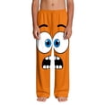 thumbnail image 4 of Boys Funny Face Graphic Print Sweatpants with Pockets Elastic Waistband Soft Stretchy Polyester Spandex Joggers Lounge Pants for Kids 4-14 Orange,Size 9 T, 4 of 9
