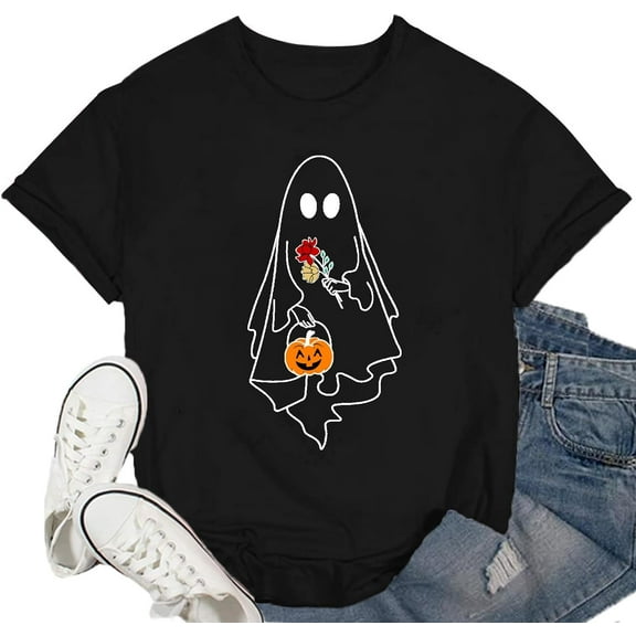 Halloween Shirt for Women Halloween Ghost Tshirt Horror Halloween Party Tee Top