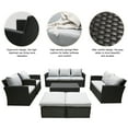 thumbnail image 2 of Superjoe 10 Pcs Outdoor Patio Furniture Set Wicker Patio Sectional Sofa Conversation Set with Coffee Table and Ottomans, Gray, 2 of 6