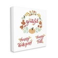 thumbnail image 3 of Grateful Seasonal Thanksgiving Holiday Botanical Pumpkin Wreath Botanical & Floral Graphic Art Gallery-Wrapped Canvas Print Wall Art, 3 of 5
