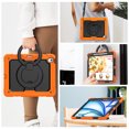 thumbnail image 6 of ELEHOLD Rugged Case for iPad Air 13-inch M3 (2025) / M2 (2024) Three-Layer Protection with Screen Protector Portable Folding Handle Grip 360° Rotating Kickstand Bracket Shockproof Cover,Orange, 6 of 8