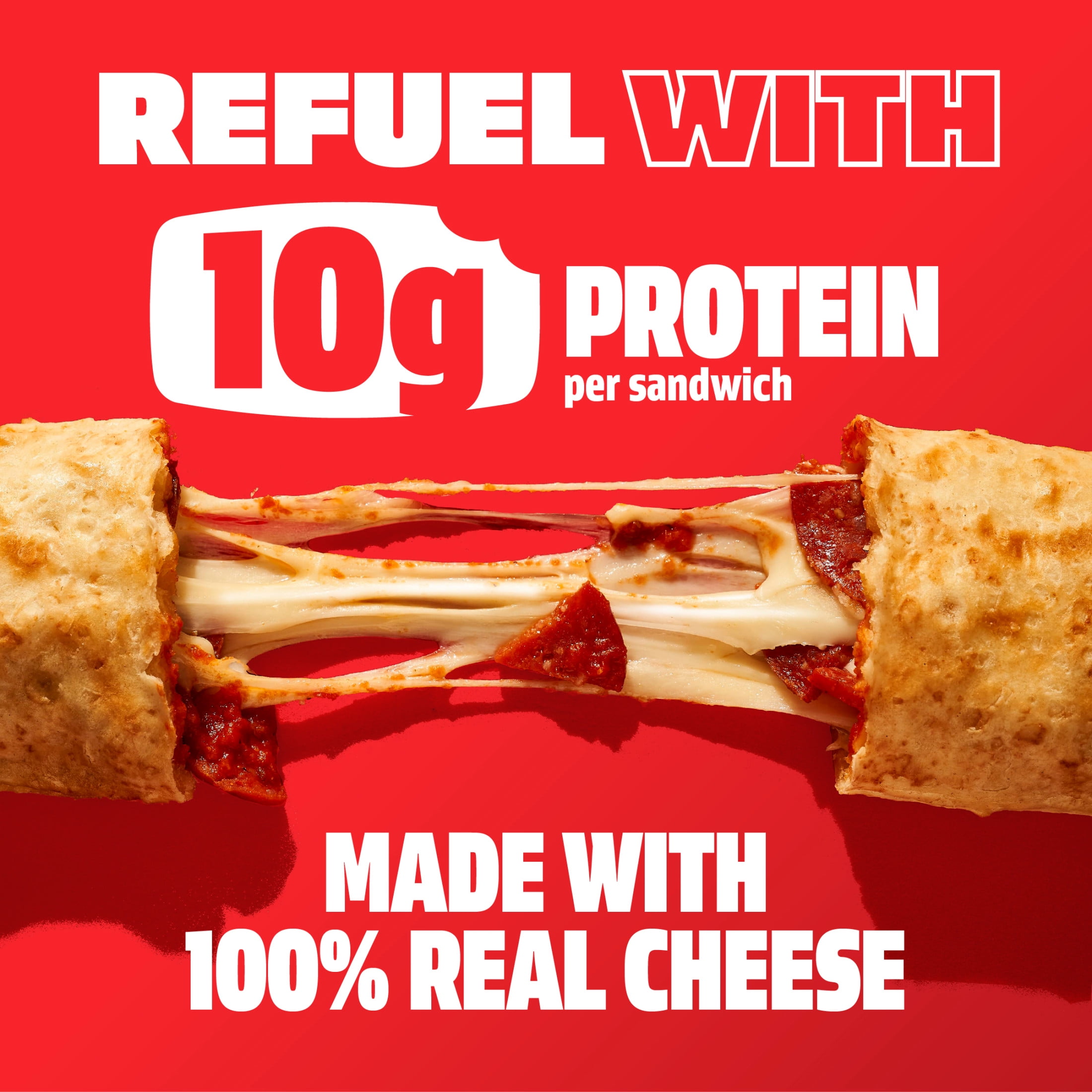 Hot Pockets Frozen Snacks Pepperoni Pizza, Crispy Crust Sandwiches, 18 oz, 4 pack (Frozen)