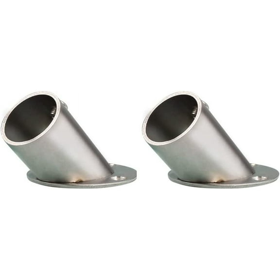 ABPETE Adjustable Closet Rod Bracket: 2PCS Stainless Steel Flange Socket Bracket Support Holder Closet Pole Holder - Fit 1 Inch Diameter Rod