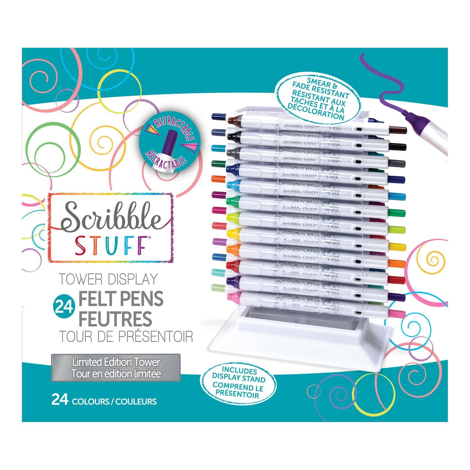 Scribble Stuff 24pc Retractable Felt