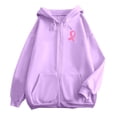 thumbnail image 6 of QHFBli Sweatshirt for Women Breast Cancer Full Zip Hoodie Graphic Pink Ribbon Casual Sweatshirt Y2K Outerwear Hoodies with Pockets, 6 of 6