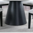 thumbnail image 2 of Round Black Dining Table - 48" Modern Round Table for 4, Cone Base, Rubberwood, Kitchen/Dining Room. Contemporary Style., 2 of 8