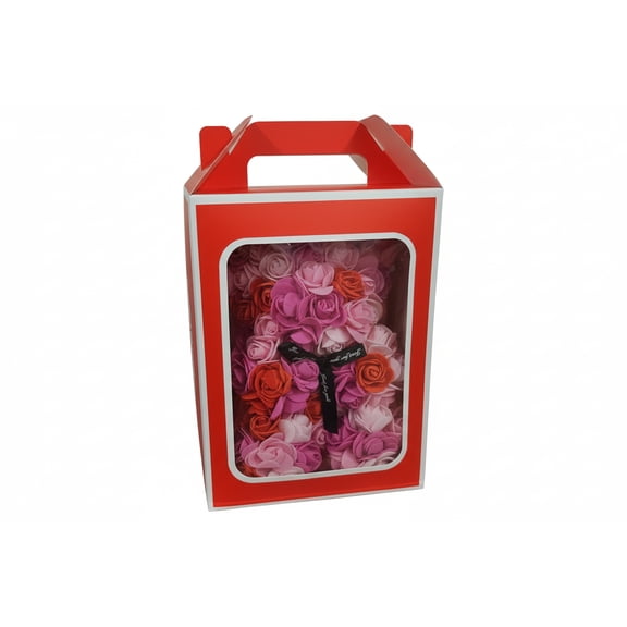 Colorful Floral Rose Bear Gift Box