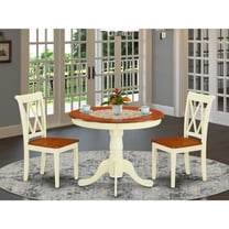 East West Furniture Dining Room Set Buttermilk & Cherry, ANCL3-BMK-W