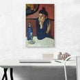 thumbnail image 2 of ARTCANVAS Femme Cafe - Absinthe drink 1901 Canvas Art Print by Pablo Picasso - Size: 26" x 18" (1.50" Deep), 2 of 9