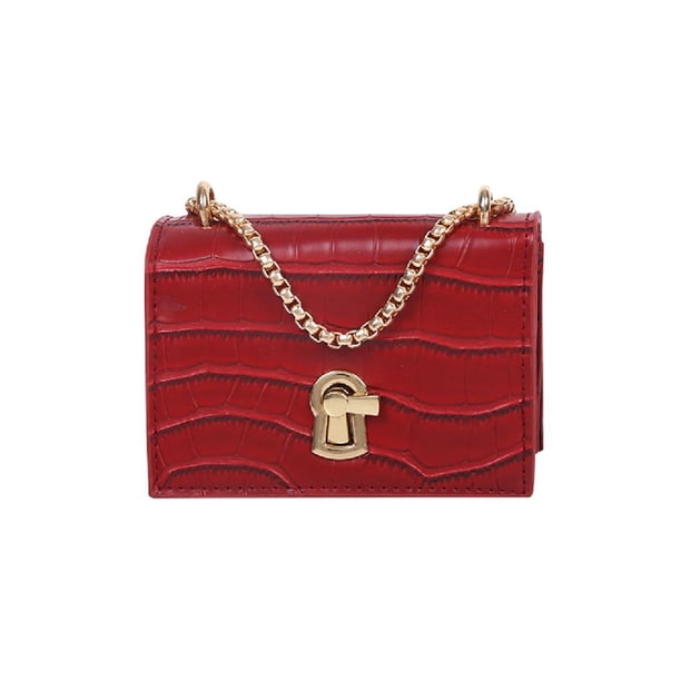 Bolsa Mini de hombro de Color puro para mujer elegante, bandolera con cadena de cuero PU para mujer Ndcxsfigh Para Estrenar