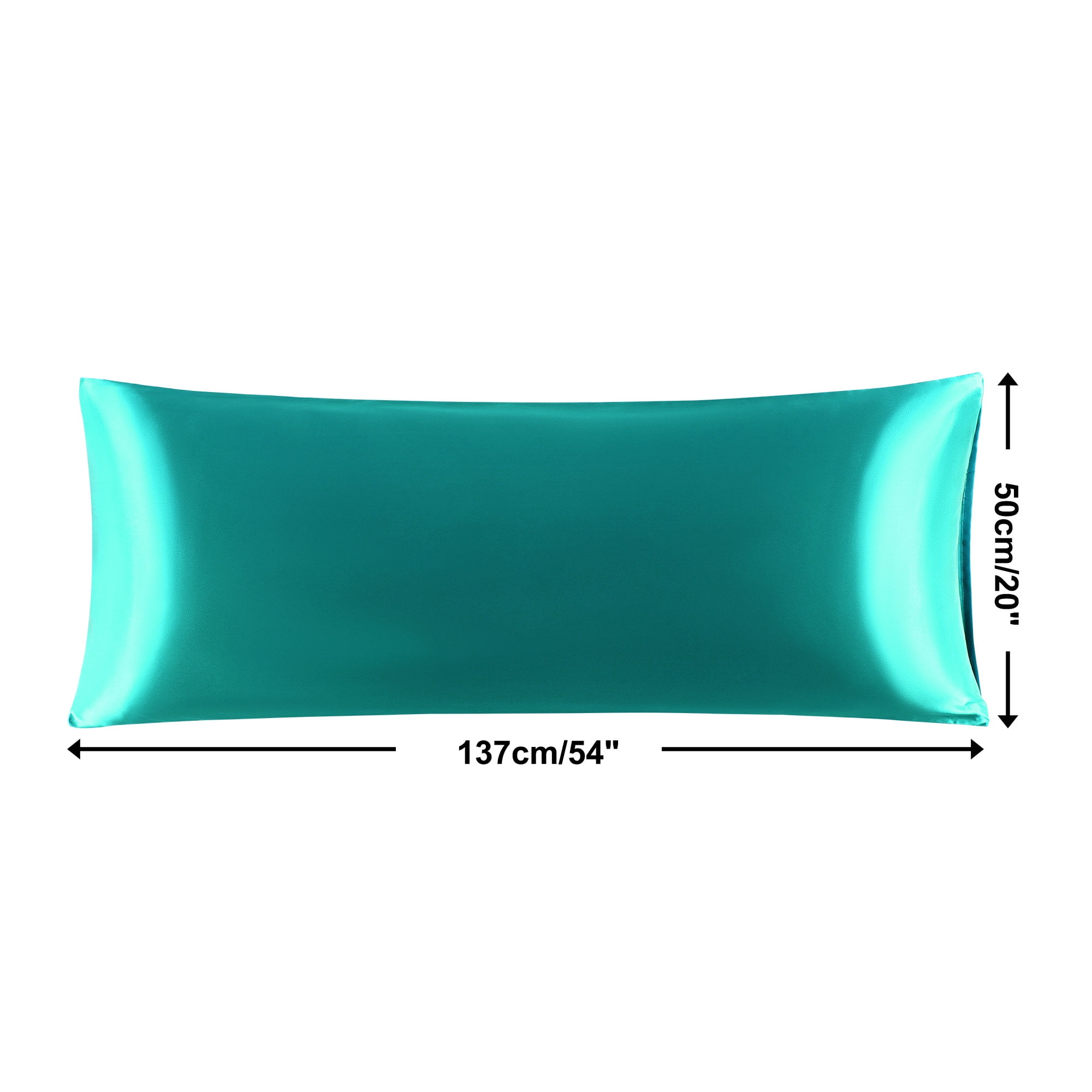 Unique Bargains Smooth Satin Body Pillow Cover Case, 20" x 54" Teal