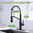 thumbnail image 3 of Ruvida Matte Black Kitchen Sink Faucets,High Arc Kitchen Faucets,Spring Kitchen Sink Faucet with Pull Out Sprayer，Faucet with Triple Function Sprayer,Touchless Kitchen Sink Faucets, 3 of 4