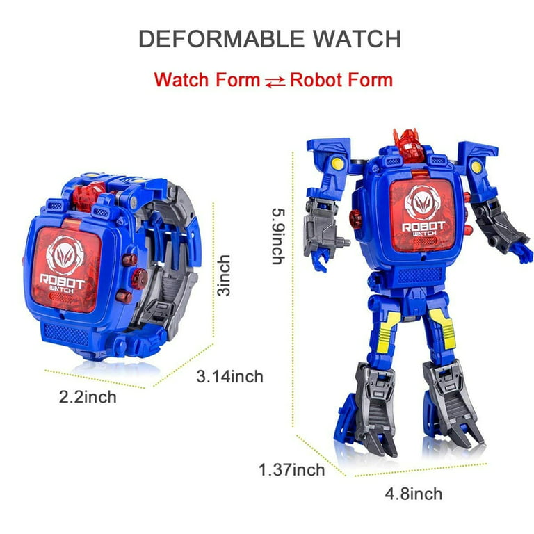 Vonter Hero Watch Robot Toy Convert to Digital Wrist Watch for Robot Deformation Watch Hero Figures Plus Watch - Blue, Adult Unisex, Size: 1.3 in