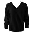 thumbnail image 5 of Solid Color Oversized V Neck Casual Versatile Knitted Pullover Sweater Soft Comfortable Everyday Wear For Fall Winter Fashion, 5 of 5