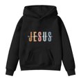 thumbnail image 5 of JUMEYU Girls Long Sleeve Hooded Shirt Girls Hoodie Shirts Casual Long Sleeve Hooded Pullover Tops Loose Kids Clothes 4T 5T (Black,4-5 Years), 5 of 6