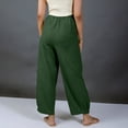 thumbnail image 7 of YOIAVIAOY Linen Pants for Women Summer Wide Leg Cotton Lounge Trousers Tapered Spring Boho Beach Vacation Pants Green S, 7 of 7