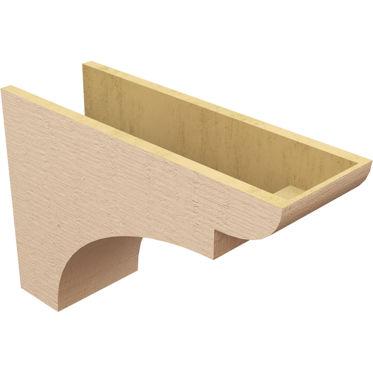 9"W x 27"D x 18"H Classic Yorktown Rough Cedar Woodgrain TimberThane Corbel, Primed Tan
