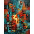 thumbnail image 1 of Qisvanset Geometric City Building Canvas Print 12x16 Inch Cafe Wall Decor, 1 of 8