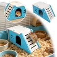 thumbnail image 2 of Small Animal Hideout With Climbing Ramp Ventilated Design For Hamsters Gerbils Mice Cage AccessoryBlue-17X9Cm, 2 of 5