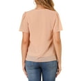 thumbnail image 3 of Allegra K Women's Butterfly Sleeves Layer Loose Chiffon Top Pintuck Blouse, 3 of 5