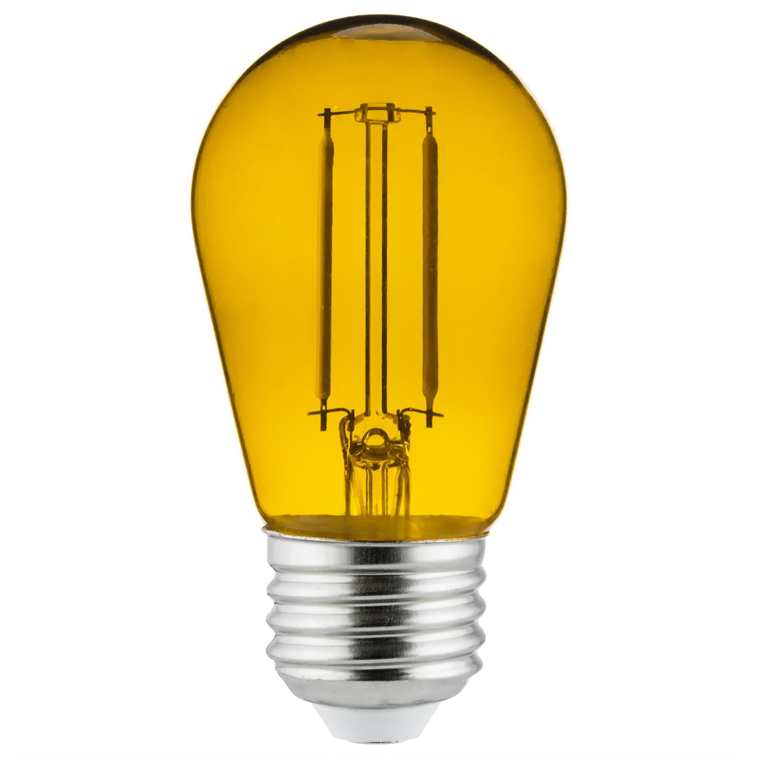 SUNLITE 2w LED Filament Transparent Yellow Light Bulb