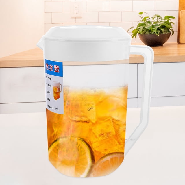 REOFLYUP Reusable Plastic Water Pitcher with Lid for Home Use Ideal for Tea Lemonade and Cold Beverages