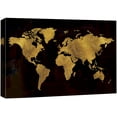 thumbnail image 3 of PixonSign Canvas Print Wall Art Gold Gradient Black World Map Landscape Islands Digital Art Modern Art Contemporary Aerial Colorful Multicolor Warm for Living Room, Bedroom, Office - 12"x18", 3 of 5