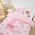 thumbnail image 3 of Erosebridal Pink Bow Tie Initial C Twin Bedding For Children Teens,Cute Love Heart Print Duvet Cover Set For Girls,Pink Reversible,2pcs,No Comforter, 3 of 5
