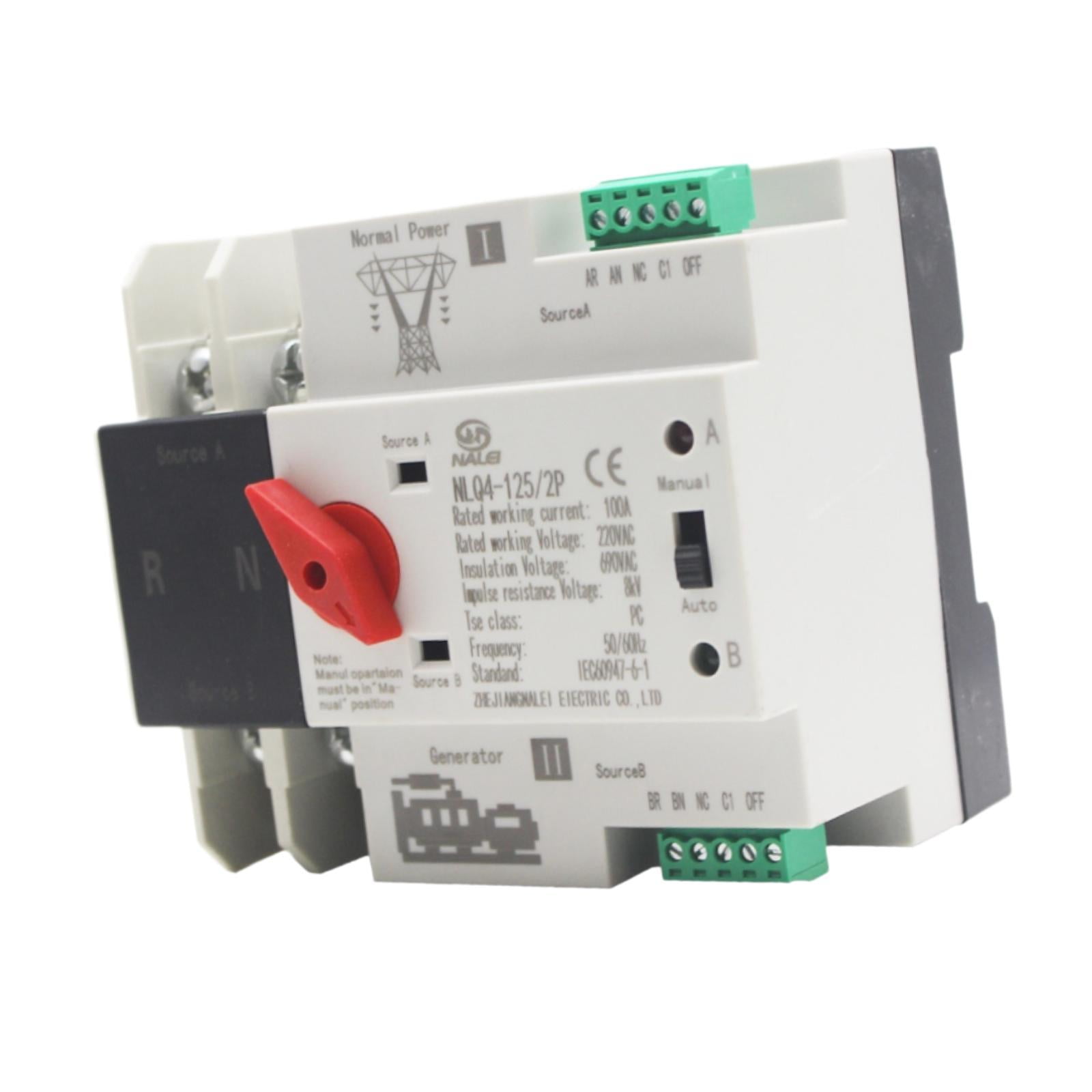 AMLESO Double Power Automatic Transfer Switch 100A Reliable High Performance High Security Easy to Install Professional Fast Switching 100A 2P