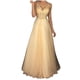 thumbnail image 1 of Gibobby Vestidos de fiesta largos Vestido de fiesta largo a la moda sin mangas con cuello en V sexy para mujer vestido de boda Formal vestido de mujer(Beige,XL), 1 of 5