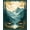 Teal Green Gold, Pattern 10, variant on ODIKA 8'x10' Washable Area Rug Vintage Cloud Mountain Panorama With Hunting Elk And Ornate Frame for Dining Room, Large Office, Lounge, Non-Slip Chair-Friendly Mat