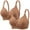 Khaki, variant on Diufon Wireless Bra for Women Seamless V Neck Full Coverage Bra Ladies Comfort Push Up Solid Color Bralette