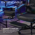 thumbnail image 5 of Gamer Gear EdgeX LED Ergonomic Gaming Chair with Adjustable Padded Headrest, Vibrating Lumbar Pillow, Extendable Padded Footrest, Black and Blue, 5 of 13