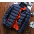thumbnail image 3 of 2024 Otoño Invierno nueva alta calidad de los hombres casual simplicidad moda rompevientos chaqueta cálida cuello alto abrigo delgado con cremallera, 3 of 5