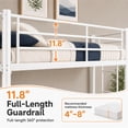 thumbnail image 4 of PARPOOS Bunk Bed Twin over Twin, Metal Twin Bunk Beds for Teens with 2 Ladders & Full Length Guardrails,  Can Be Divided into 2 Twin Beds, White, 4 of 8