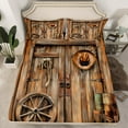thumbnail image 2 of Castle Fairy Female Men Old Barn Door 4 Pieces Queen Sheet Sets,Western Cowboy Ultra Soft Flat Sheet,Lodge Cabin Queen Fitted Sheet,Ultra Soft Home Decor, 2 of 7