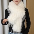 thumbnail image 4 of Jiibva Faux Turkey Feather Plush Warm Scarf Solid Color Thickened Scarf Soft Touch Scarves Wraps Long Scarf Accessories for Women, 4 of 7