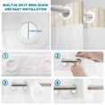 thumbnail image 4 of No Hook Shower Curtain, Beige Striped Shower Curtains for Bathroom with See Through Top Window, Modern Minimalist Stripes Farmhouse Waterproof & Washable Bath Curtain Standard 72"x72", 4 of 5