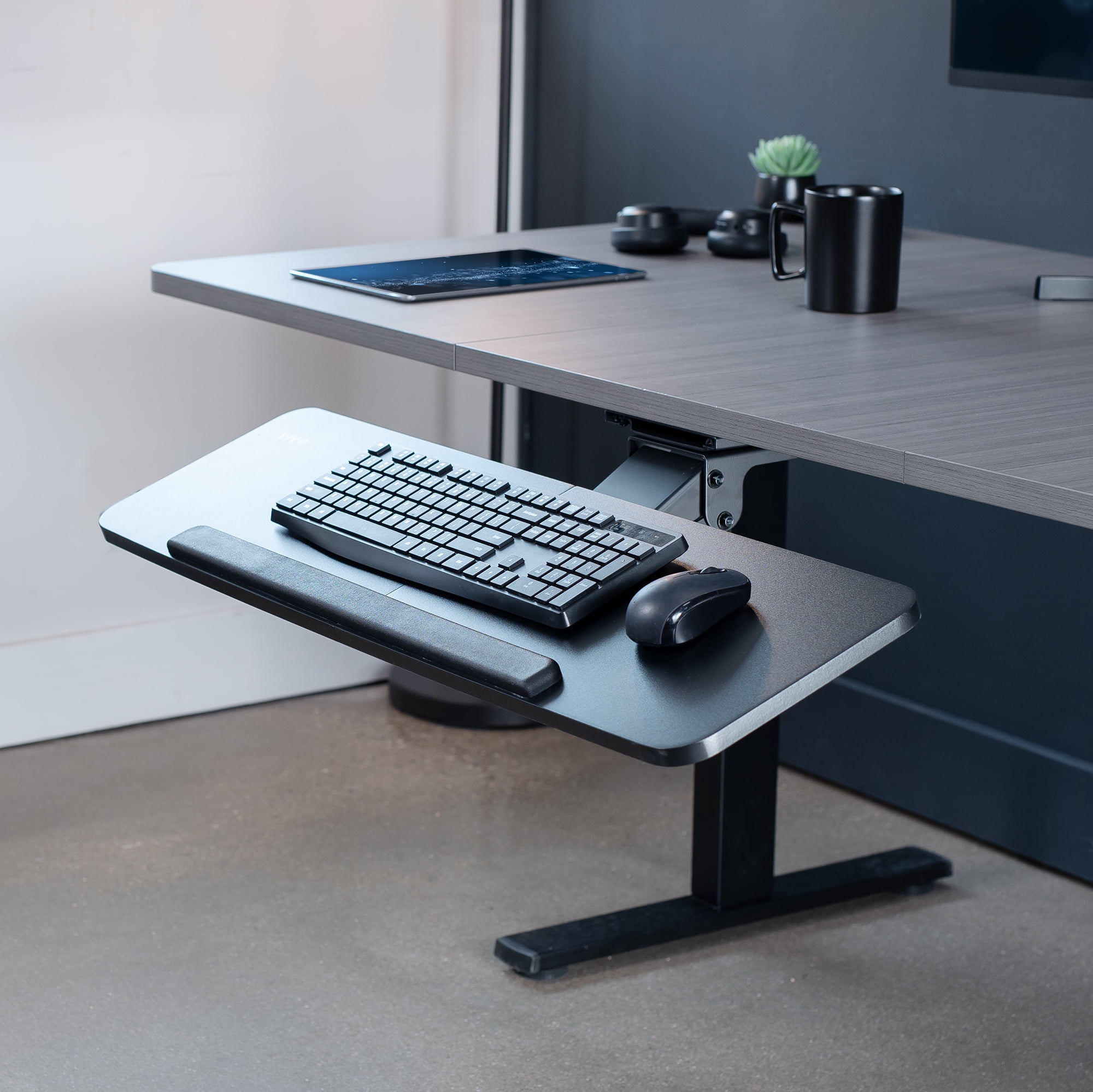 VIVO Adjustable 34" Computer Keyboard & Mouse Platform Tray Under Desk Mount