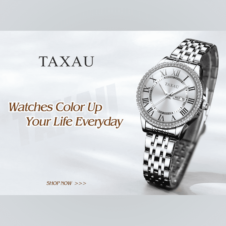 Ladies Silver Stainless Steel Watch Small Wrist Waterproof Quartz Diamond Analog Amazon.com: OLEVS Women main image 4