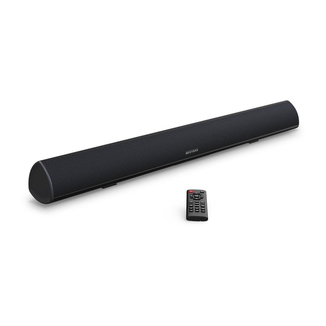 BESTISAN Soundbar, TV Sound Bar with Wired HDMI and Wireless Bluetooth 5.0 Home Theater System (28 Inch, Enhanced Bass Technology, 3-Inch Drivers, Ba