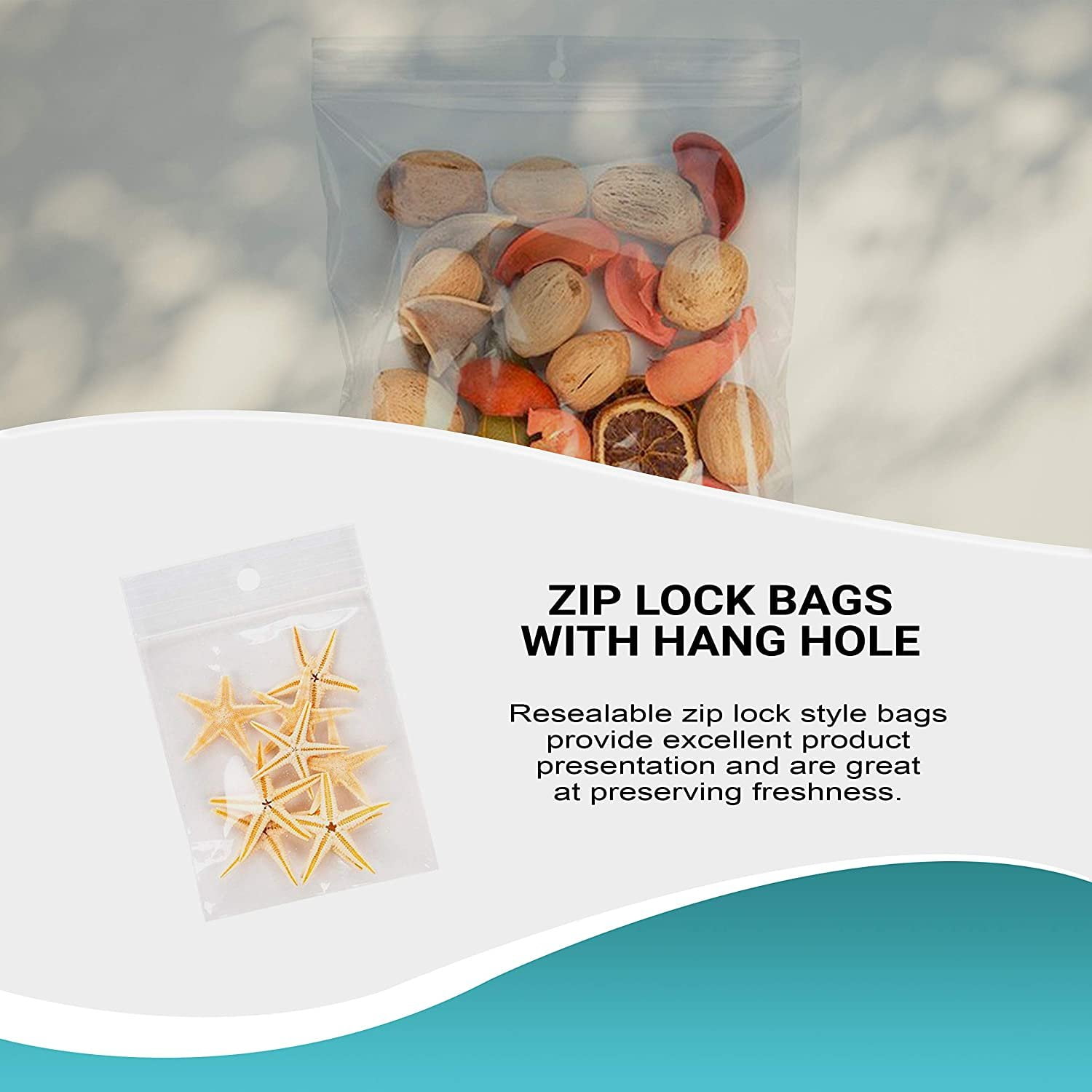 3 x 4 Hang Hole Clearzip® LockingTop Bags 2 Mil