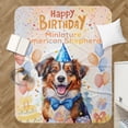 thumbnail image 4 of Watercolor Miniature American Shepherd Happy Birthday Celebration Balloons Gift Party Cozy Sherpa Blanket MAS Dog Lover Gifts Warm Soft Throw Blanket - 00028, 4 of 5