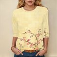 thumbnail image 2 of Towmus Womens Summer Tops 3/4 Sleeves T-Shirts Round Neck Cute Tunic Tops Basic Tees Blouses Loose Fit Pullover Shirt Dressy Tops for Women, 2 of 4