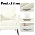thumbnail image 4 of HSUNNS Accent Chair, Upholstered Chenille Armchair for Living Room , Mid Century Modern Upholstered Accentchair, Single Sofa for Living Room, Apartment, Office, White, 4 of 12