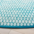 thumbnail image 3 of SAFAVIEH Montauk Crystal Geometric Cotton Area Rug, Aqua/Ivory, 6' x 6' Round, 3 of 8