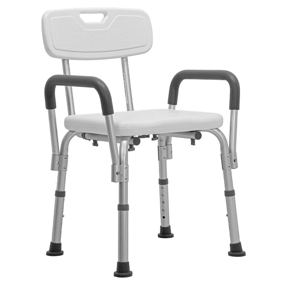 MEDICAL STORE Silla Banco para Ducha y Tina con Brazos Desmontables y Respaldo (Soporta hasta 110 Kgs de Peso Silla Antideslizante para Baño Adulto Mayor