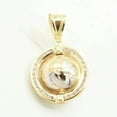 thumbnail image 4 of 1 3/4" CZ 3D Textured World Globe Unisex Adult Pendant 10K Yellow White Gold,6.30 Gr - Goldum NYC, 4 of 6