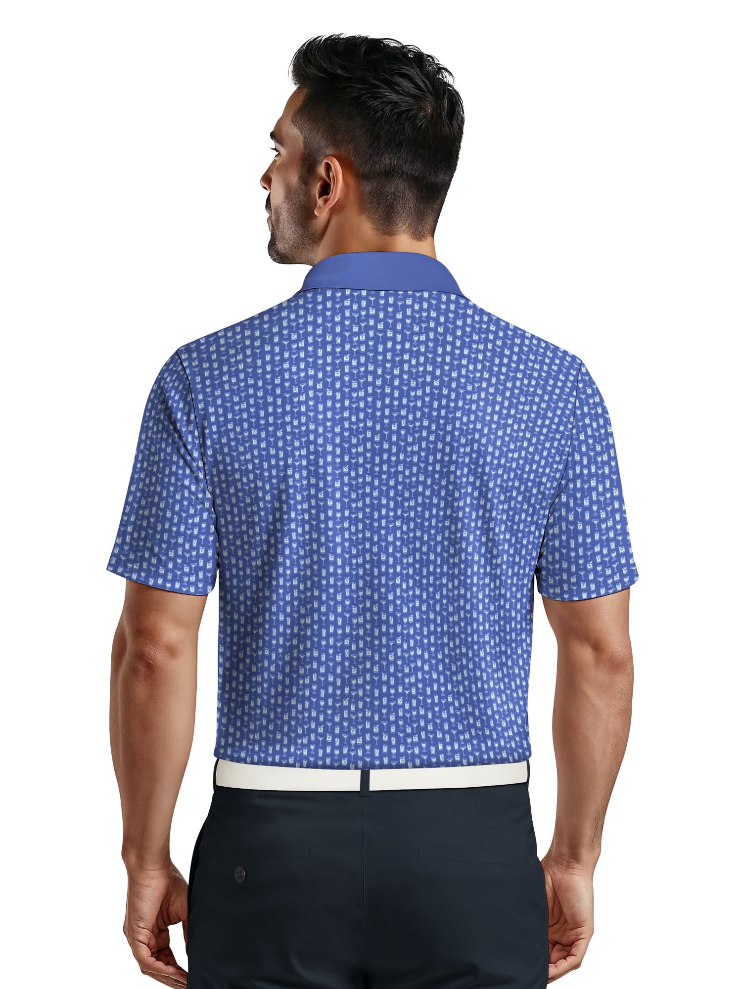 Ben Hogan Men's & Big Men's Performance Drink Printed Short Sleeve Polo Shirt, up to 5XL