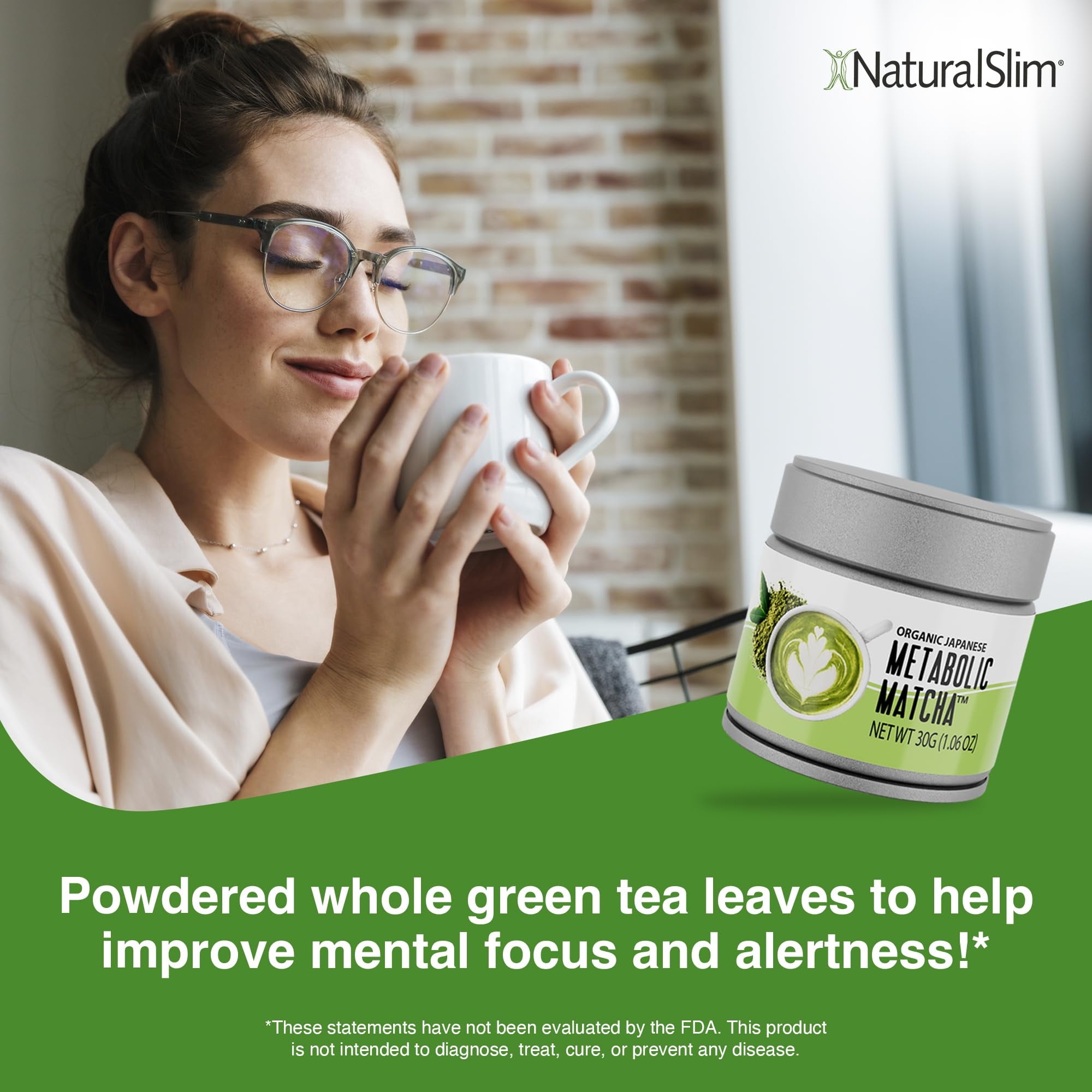 NaturalSlim Metabolic Matcha - Organic Green Tea Matcha Powder, 30 grams